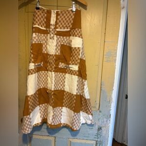 Ace and Jig Checkered Brown and White Women's Skirt